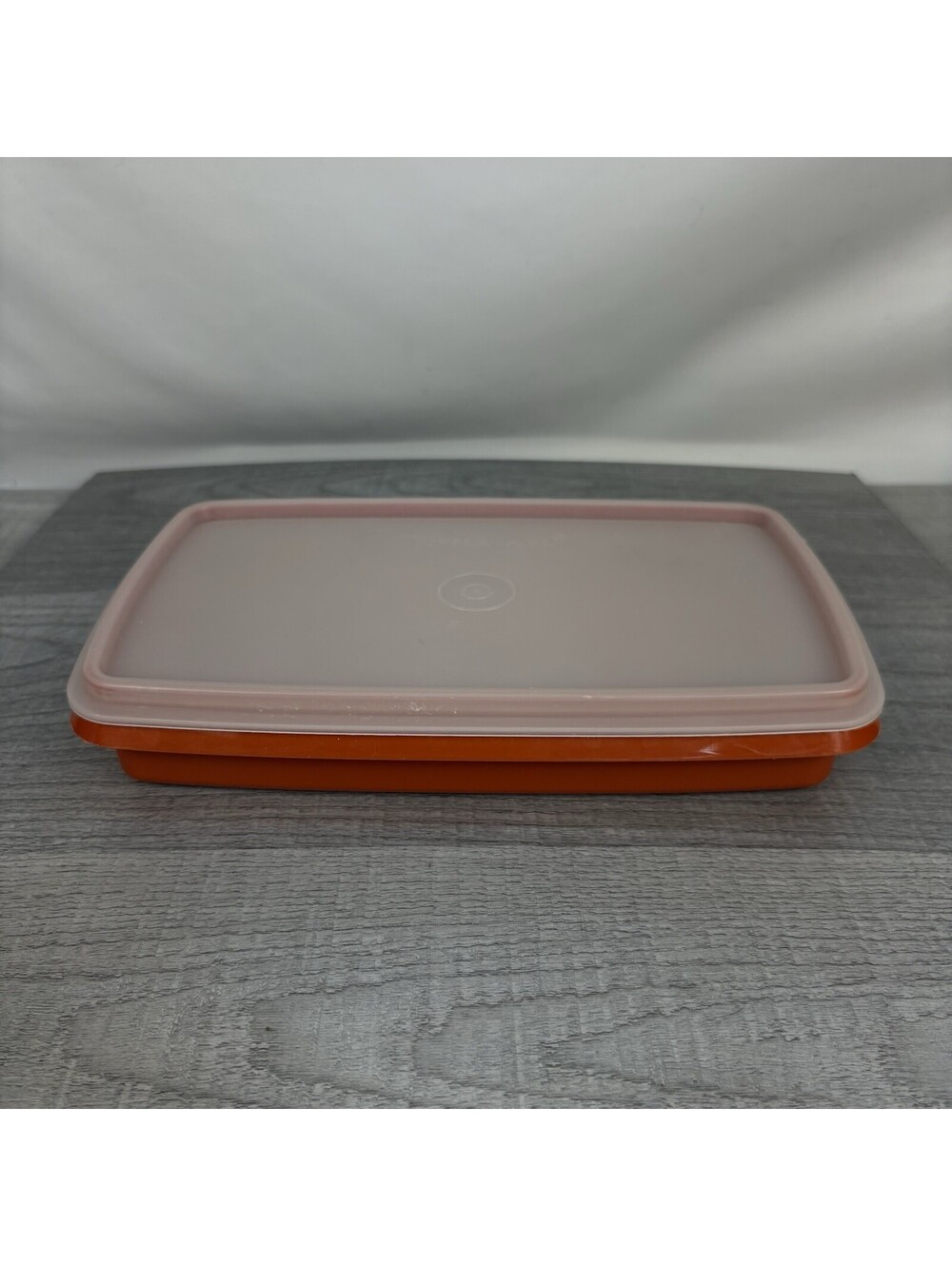 Vintage Tupperware Rectangular Storage Container with Seal Lid (Burnt Orange)